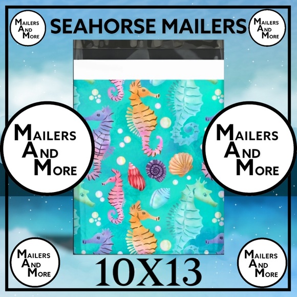 50 10X13 Poly Mailers Seahorses Shipping Envelopes Bags PRICE IS FIRM - Picture 4 of 7
